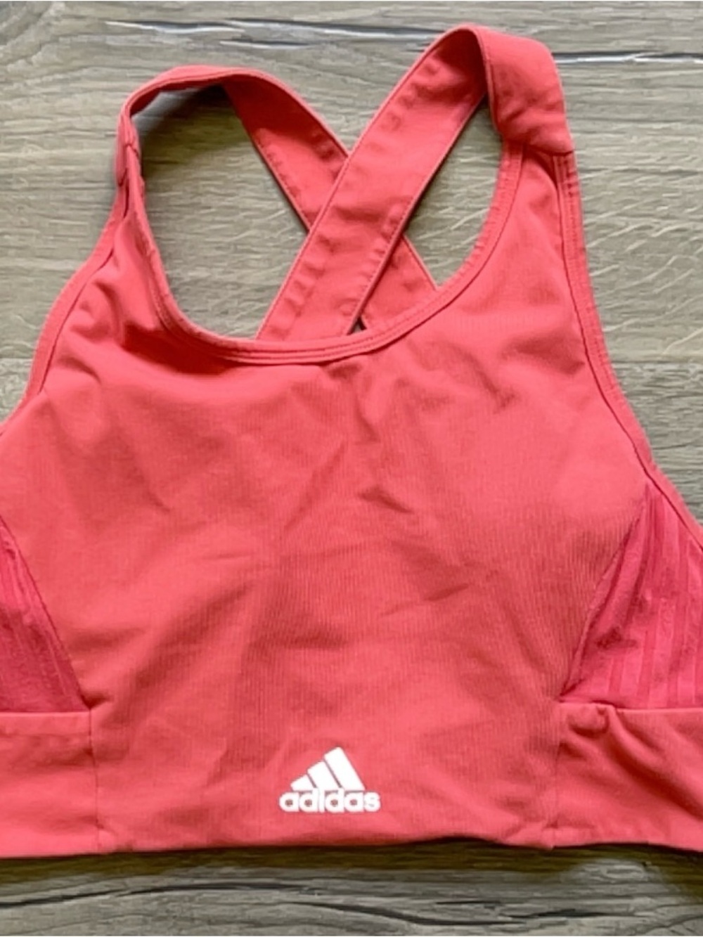 adidas Coral Pink Crisscross Sports Bra